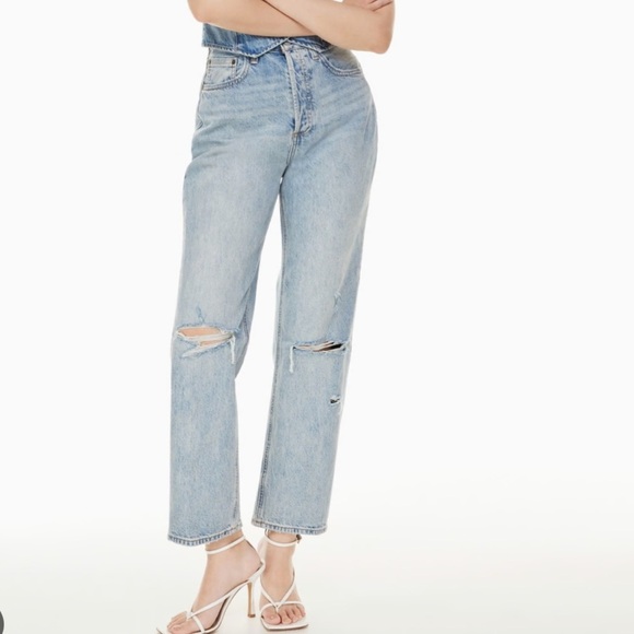 Denim forum aritzia Joni High Rise Loose Super high-waist light wash loose jeans - Picture 1 of 7